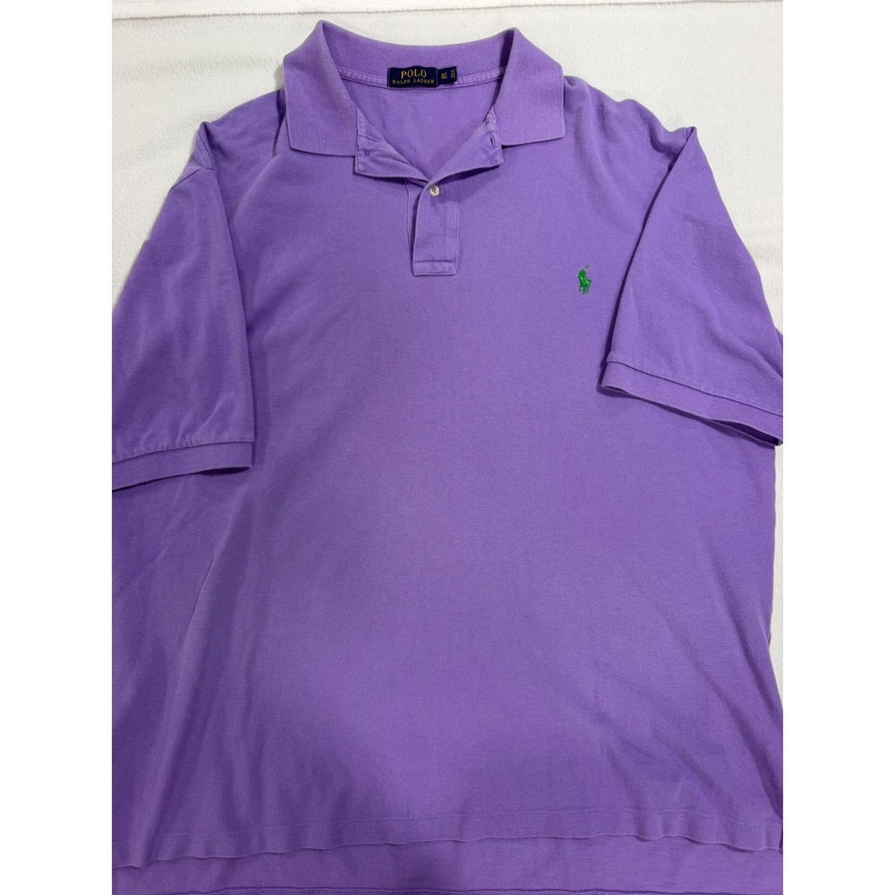 Polo Ralph Lauren Mens Purple Cotton Pique Short Sleeve Polo Shirt XLT Tall